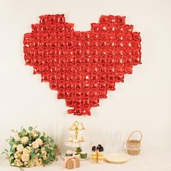 41″ x 36″ RED Metallic Heart Mylar Foil BALLOON Photo Backdrop Party Events