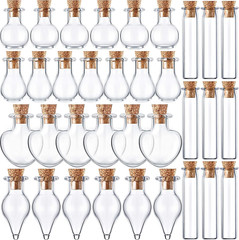 50 Pieces Mini Jars with Cork Stoppers Tiny Glass Bottles Small Wishing…