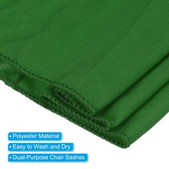10Pcs 14″x5″ Stretch Chair Sashes Bows Chair Bands Sash with Buckle Dark Green