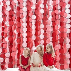 192 Ft Red Party Decorations Polka Dot Backdrop Streamer Tissue Paper Ombre Red