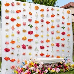 Suncalla 12 Pcs 70.8 ft Wildflower Garland Pre Strung Multi Color Rose