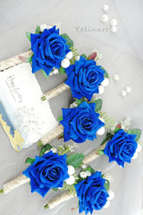 1 pc Ivory Rose Men Boutonniere for Wedding Groom Groomsmen Artificial Flower…