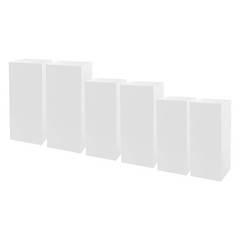 Display Pedestal Stands Set of 6 Freestanding Cuboid Display Plinths, 3 Sizes US