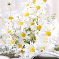 WHITE 6 Bushes 20″ SILK ARTIFICIAL DAISY FLOWERS Sprays Wedding Party Supplies