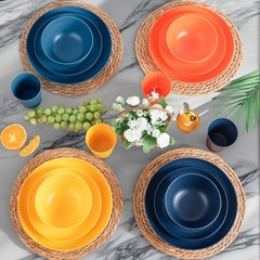 Liyh Love In Your Heart Liyh 36 Pcs Wheat Straw Dinnerware Sets Plastic