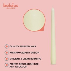 BOLSIUS Ivory Taper Candles – 10 Pack Unscented 10 Inch 10 Count,