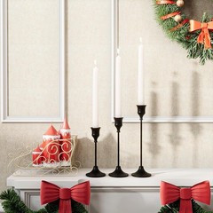 Black Candlestick Holders Taper Candle Holders, Set of 3 1 set (3 pcs),