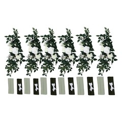 Bohemia Green & White Artificial Rose Chair Decorations 6-Piece Wedding Set