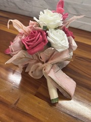 New Pink And White Bridal Bouquet Set Of 4