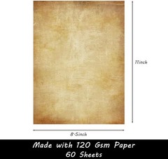 Vintage Stationery Paper 60 Sheets, 8.5″ x 11″ Letter Size, Double-Sided…