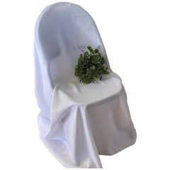Universal Chair Covers White Polyester Self Tie Wedding Party Chair Decoration