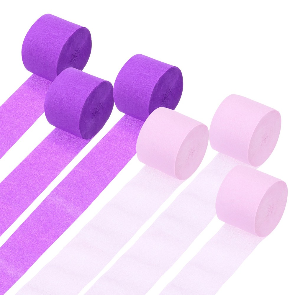 Crepe Paper Streamers 6 Rolls 492ft (Light Pink/Purple)