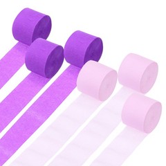 Crepe Paper Streamers 6 Rolls 492ft (Light Pink/Purple)