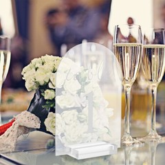 10pcs Clear Arch Sign with Stand, 5″x7″ Table Number Holders(Numbers 1-10)