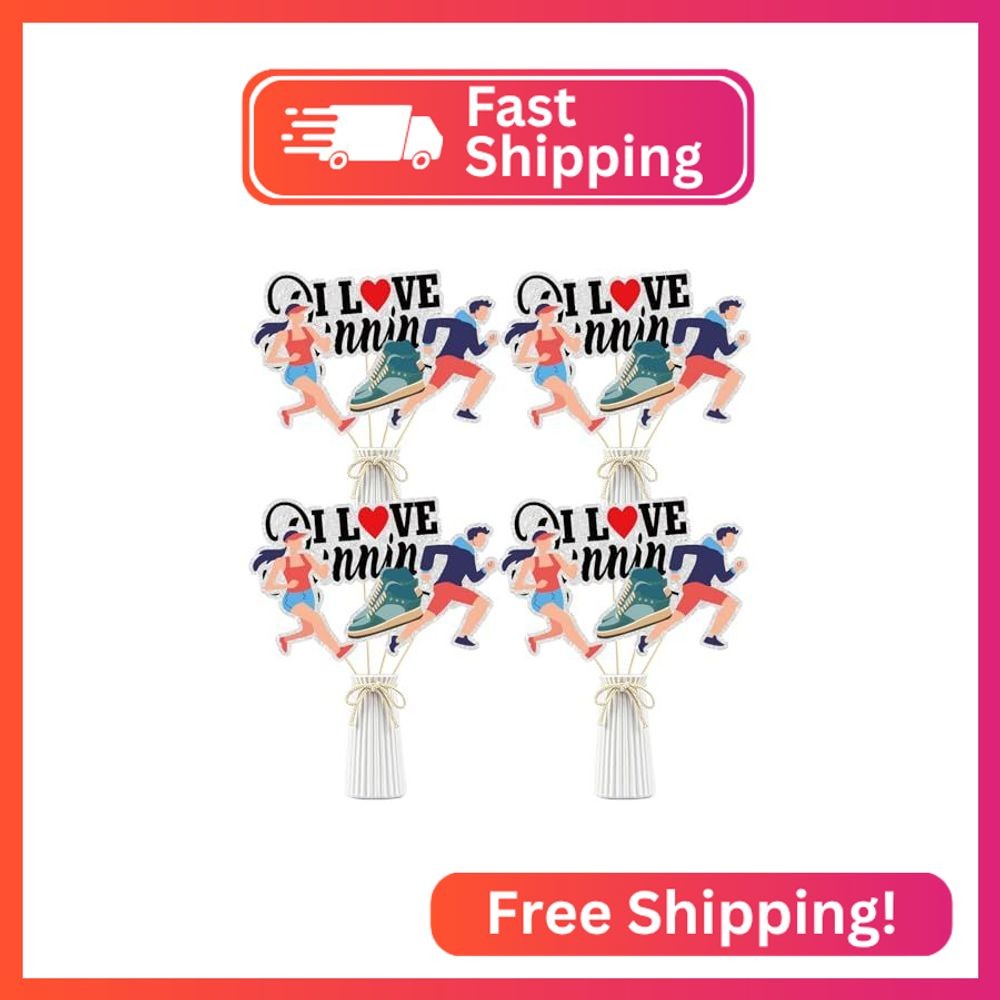 Set of 16 Running Theme Centerpiece Sticks – Track, Cross Country or Marathon Pa
