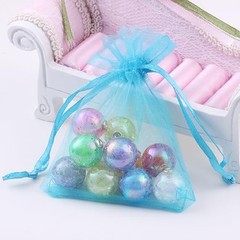 50 Pcs Gift Organza Bags with 4×6 inch 1 Count (Pack of 50) Aqua Blue