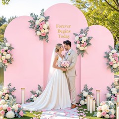 Spandex Arch Cover Zippered Archway Backdrop for Wedding Party Photoshoot4-7.2FT
