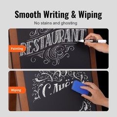 A Frame Chalkboard Sign, Double-Sided Sidewalk Signs, Freestanding Vintage Woode