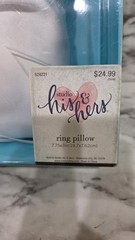 Studio His & Hers Wedding Ring Pillow for Ring Bearer, White NEW