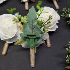Boutonniere, Set of 16, Clip on