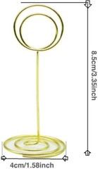 10 Place Card Stands and 10 Table Number Holders in One Pair Brass Gold for Food