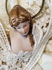 Vtg Wedding Ring Bearer Pillow Victorian Bride Brocade Ivory Satin Lace Ribbons