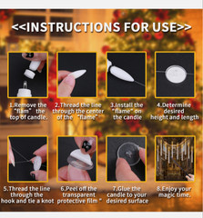 Harry Potter 10 LED Flameless Floating Candles Magic Wand Remote Halloween Decor