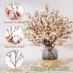 Fake Flowers Artificial Flowers, Real Touch Silk Flowers Faux 5 Pcs Champagne
