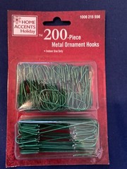 New 200 Count Green Metal Universal Ornament Hanging Hooks Wedding Party Hook
