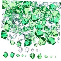 570 Pcs 5 Sizes St Patricks Day and Clear Fake Crushed Ice Rocks Irish Green