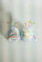 Foil Balloon Weight Iridescent Multicolor White Pink Blue Lot of 6