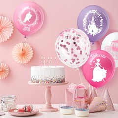 Civaner 48 Pieces Princess Balloons Bulk 12 Inch Pink 12 inches, Pink-purple