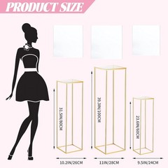 Stackable Gold Metal Pedestal Stands for Indoor Outdoor Party Decorations