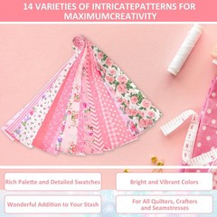 Pink Jelly Roll Fabric Strips 2.5″x20″ Pre-Cut Cotton Quilting Bundle Set 42Pcs