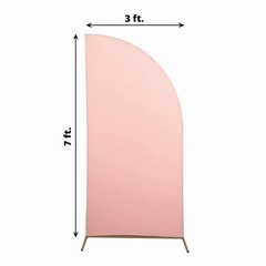7 ft x 3 ft DUSTY ROSE Matte Fitted Spandex Half Moon Arch Stand Cover Wedding
