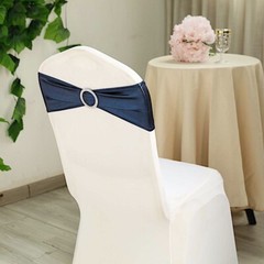Metallic Spandex Chair Sashes Silver Round Buckles Wedding Decorations Sale