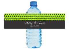 100 Modern LIme Circles Wedding Anniversary Engagement Party Water Bottle labels