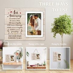 1st Anniversary Paper Gifts for Him Her – One Year Romantic Wedding Picture F…