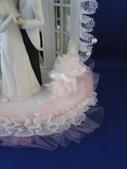 New Wilton Pink «Bridal Waltz» Wedding CakeTop, white ct/black suit, # 117-323