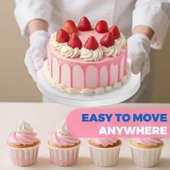 12-Pack 8 Inch White Round Cake Boards, Sturdy 1/2 Thick Smooth Edge Base