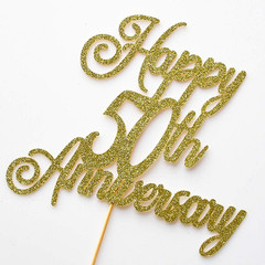 Happy 50Th Anniversary Cake Topper 50Th Wedding Anniversary Decor Birthday Party