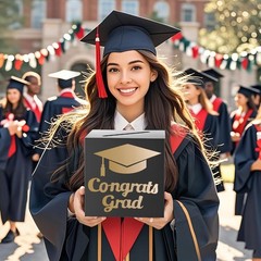 Graduation Card Box 9 Inch Congrats Grad Foldable Money Box Black 2025
