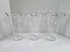 3 Big Acrylic Clear Flower Vases Floral Design Wedding Party Shower Decoration