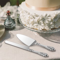Wedding Cake Knife Server Set 18/10 Stainless Steel Luxury Cake Cut Silver