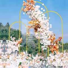 Versatile Gold Metal Arch Stand Set for Weddings & Parties – 6FT, 5FT, 4FT