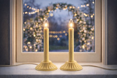 Electric Window Candles, 2 Pack Christmas Candle Lights with 4 1 Light Clear