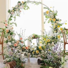 Oversize Large Round Wedding Arch Backdrop Stand Double Hoop Party Drapery Frame