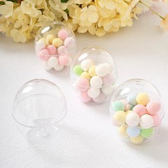 12 CLEAR 4 oz Mini Egg Shaped Plastic Dessert CUPS Party Events Home Decorations