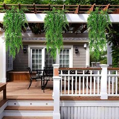 4Pcs Artificial Boston Fern Plant Fake Hanging Trailing Foliage Vine Home Decor