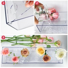 4 Pack Clear Acrylic Flower Vase Centerpiece for Dining 4Pcs,